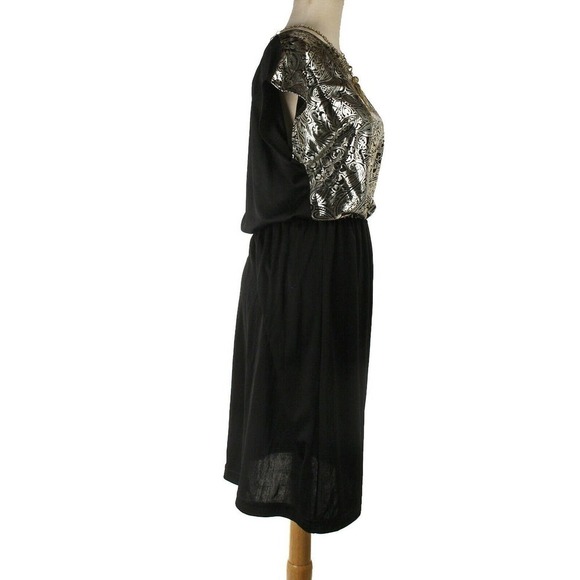 Vintage Cocktail Dress - Lady Ronte - Disco Sparkle Silver on Black - S -Hey Viv - Picture 2 of 6
